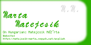 marta matejcsik business card